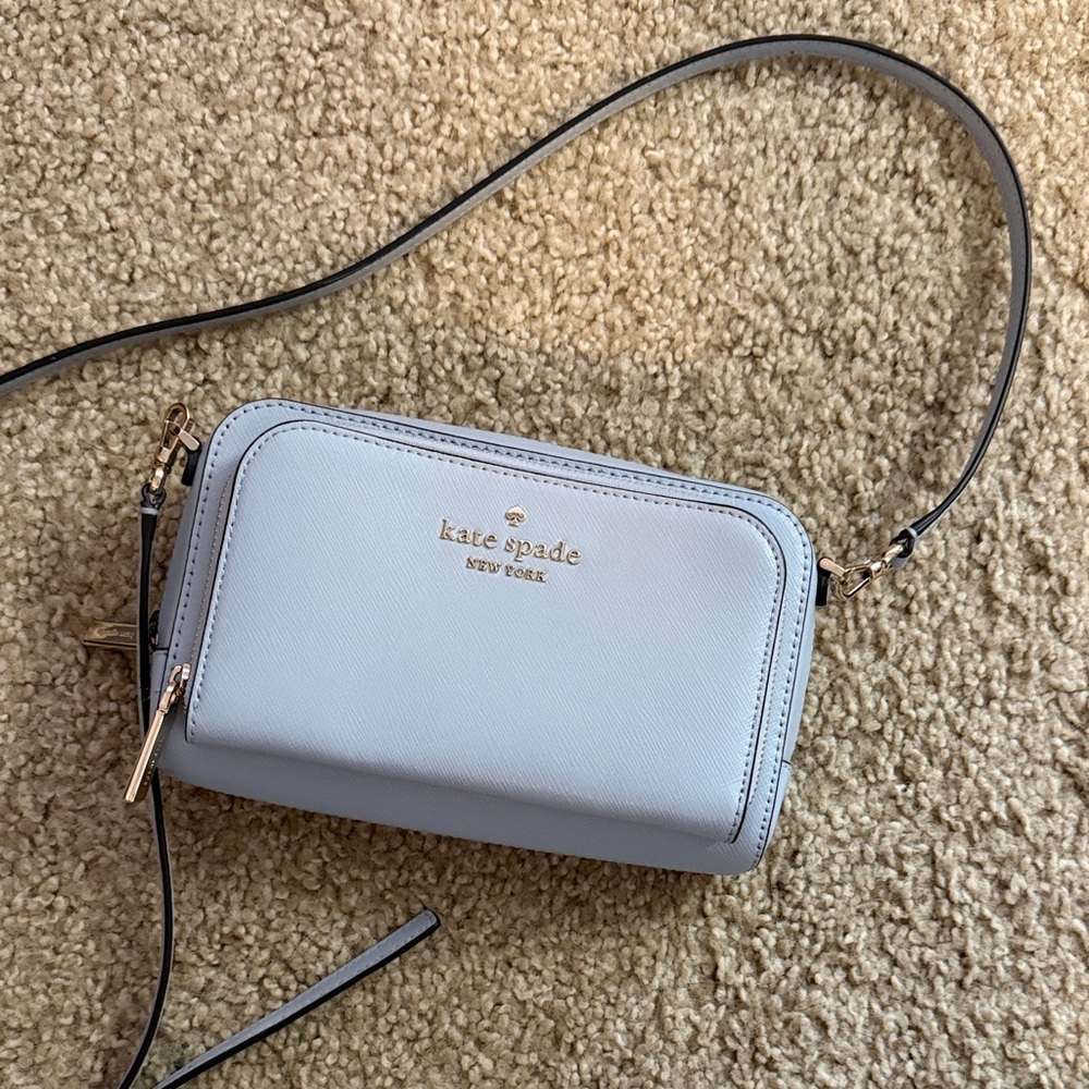 kate spade Light Blue Crossbody with Gold Hardware